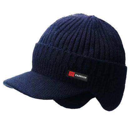 Men's Winter Knit Hat with Ear Protection - FlexNovaFitness