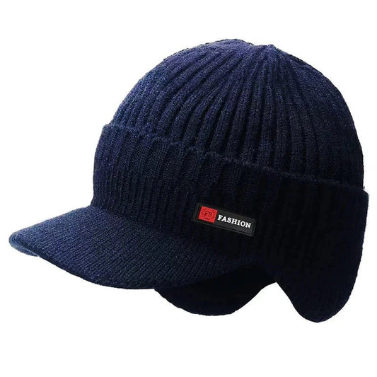 Men's Winter Knit Hat with Ear Protection - FlexNovaFitness