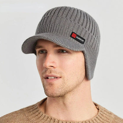 Men's Winter Knit Hat with Ear Protection - FlexNovaFitness