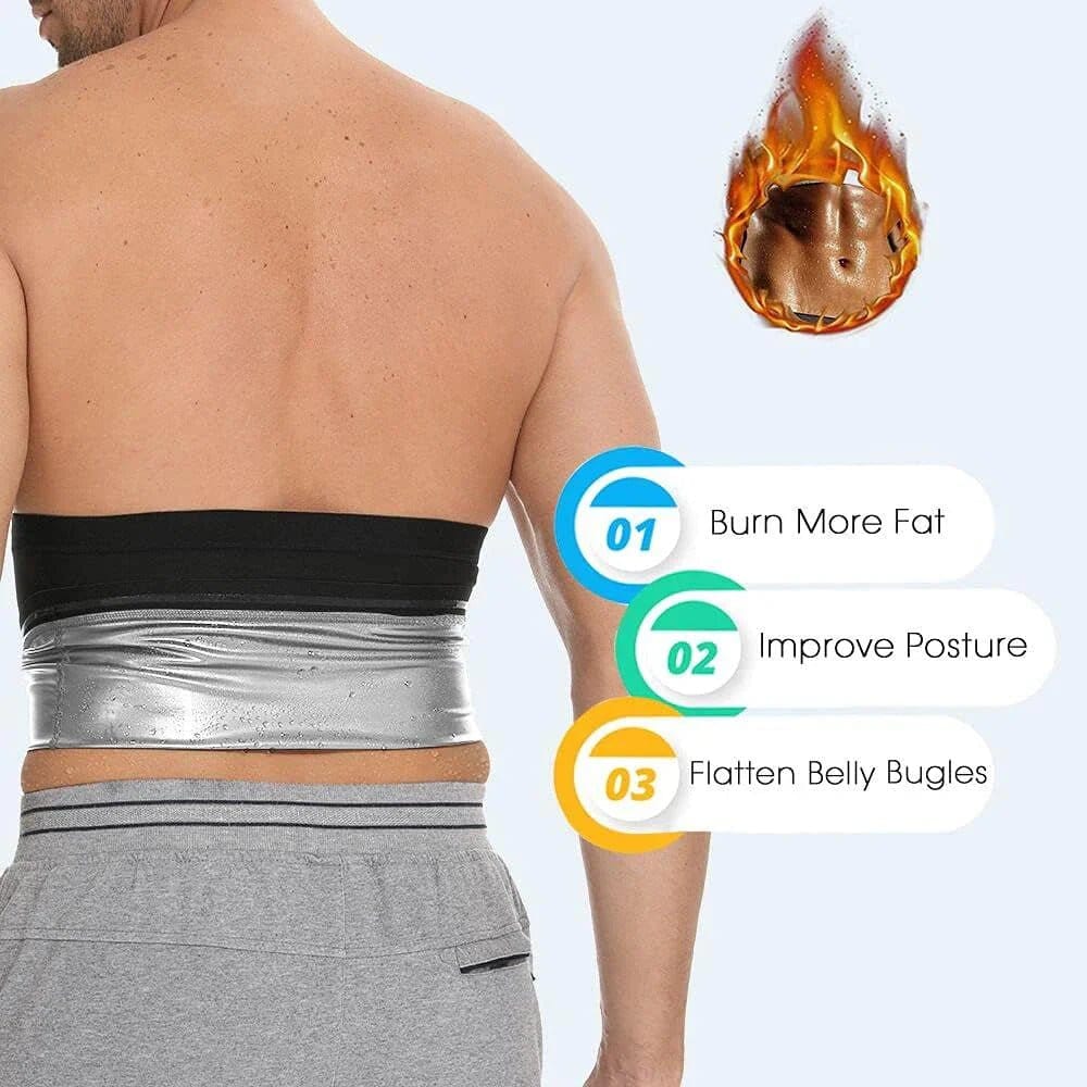 Sauna Waist Trimmer Belt for Men - FlexNovaFitness